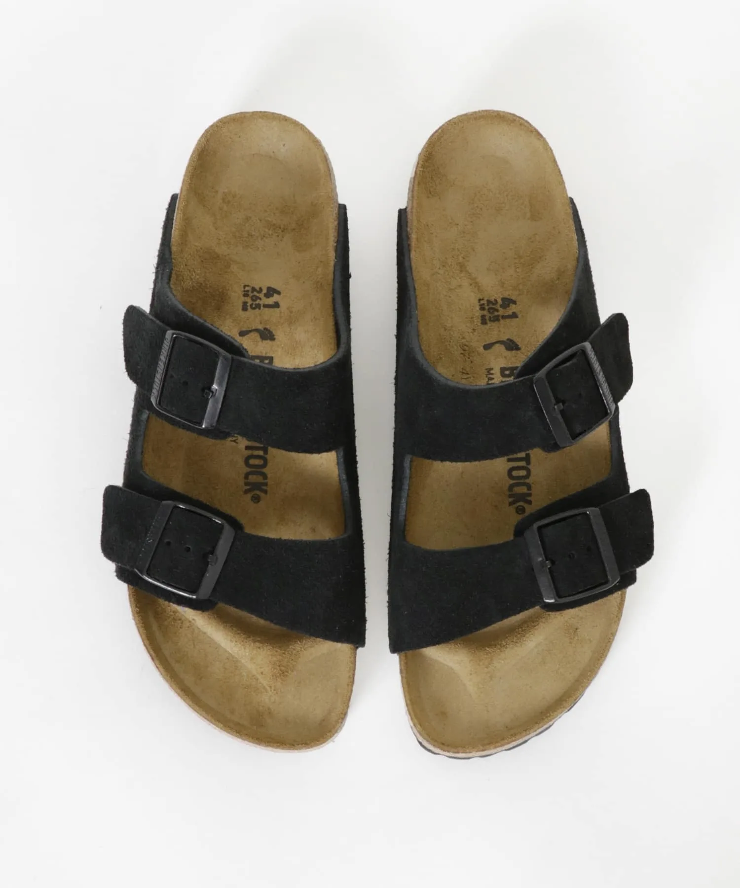 Мужские сандалии Birkenstock Arizona Narrow с пробковой стелькой черные — фото 3