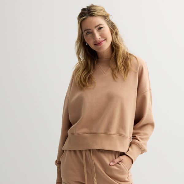 

Женский свободный свитшот с круглым вырезом Sonoma Goods For Life, цвет barric beige