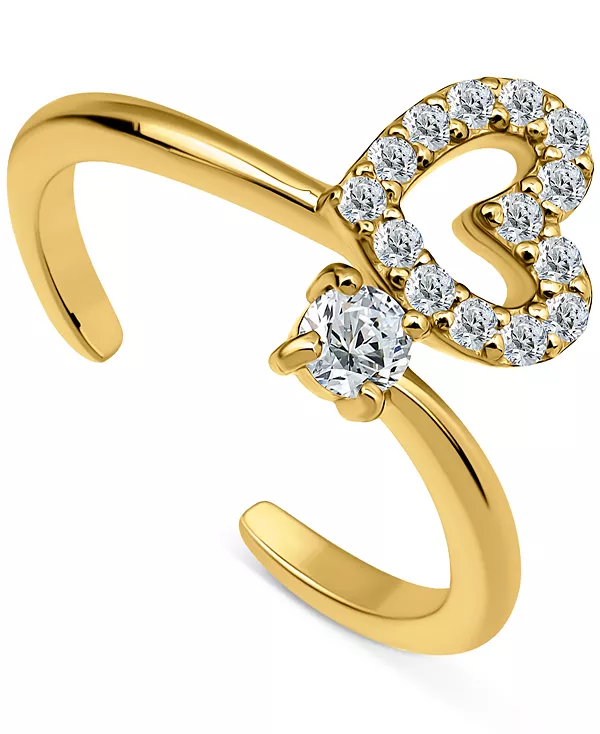 

Кольцо для пальца ноги с открытым сердцем из кубического циркония, эксклюзивно в Macy's Giani Bernini, gold