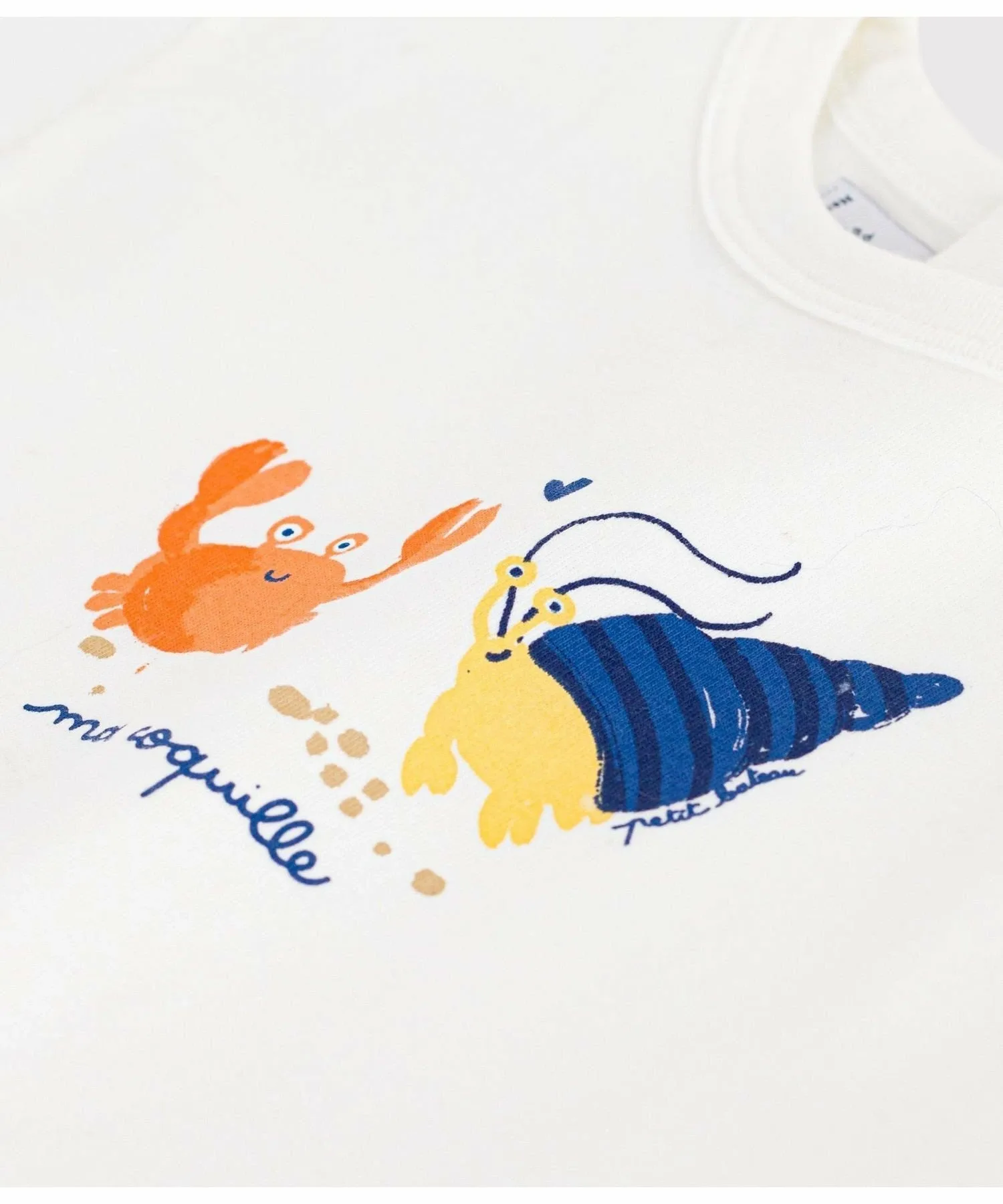 Хлопковая футболка с коротким рукавом и принтом PETIT BATEAU, Off white — фото 3
