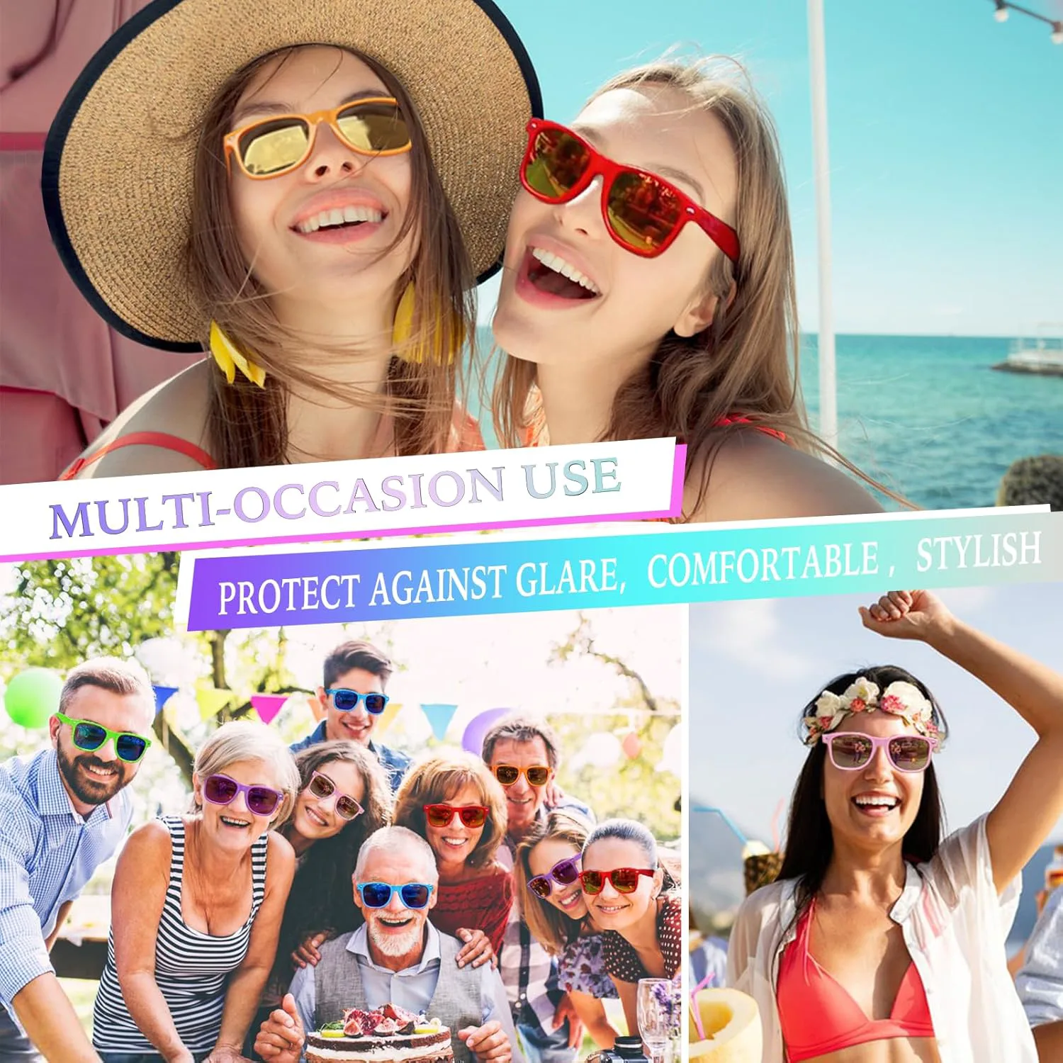 

Набор солнцезащитных очков для вечеринок — 12 винтажных пластиковых очков в стиле ретро для мужчин и женщин — сувениры для вечеринок Dwenarry, Jelly Orange