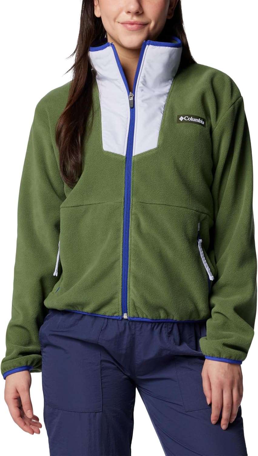 

Columbia женская флисовая куртка Sequoia Grove с молнией, Canteen/Snowdrift/Clematis Blue