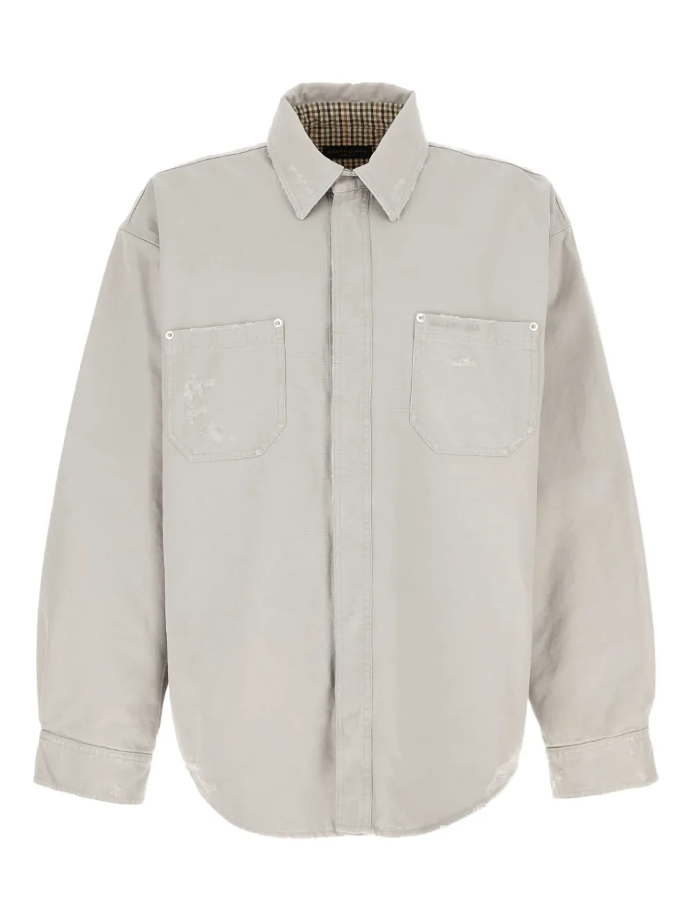

Рубашка с потертыми карманами BALENCIAGA, серый