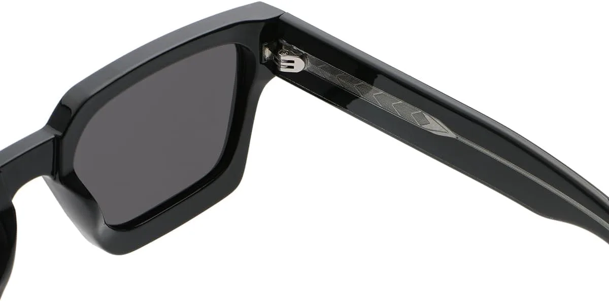 

Солнцезащитные очки в стиле ретро с квадратной оправой, толстыми ацетатными дужками, поляризованные, защита от УФ-излучения UV400, унисекс weiyuchen, Black