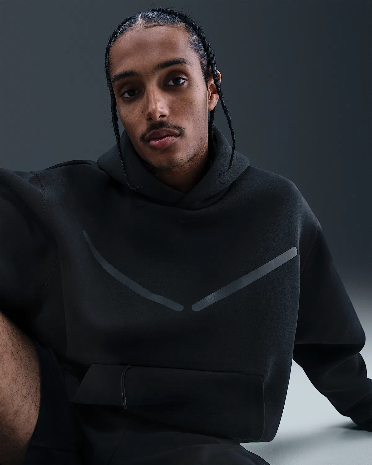 Мужская худи с отражающими элементами Nike Tech, Black/Black — фото 3