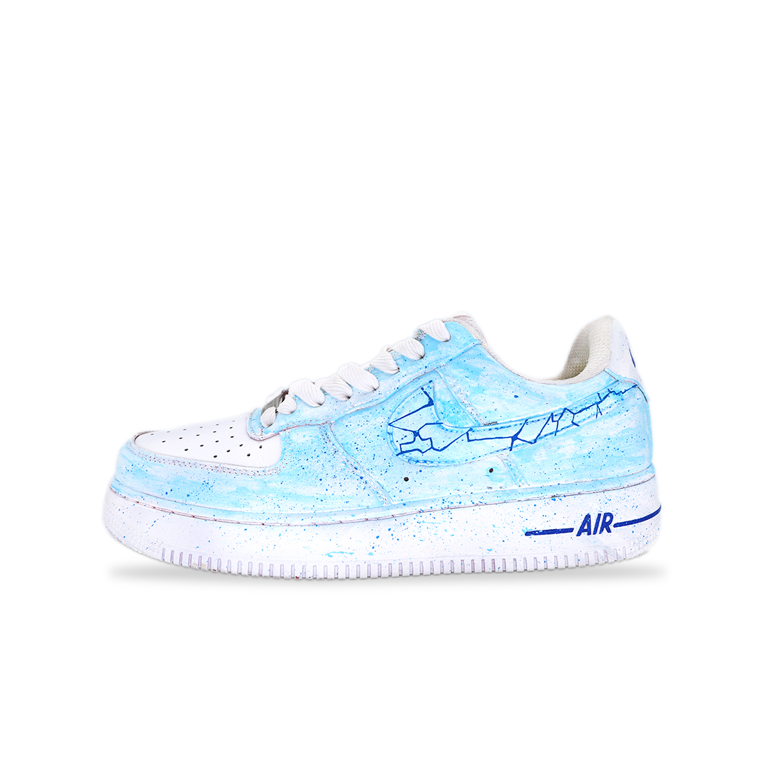 

Nike Кроссовки Air Force 1 Blue Thunderstorm, износостойкие, низкие, для скейтбординга, мужские, белые, синие