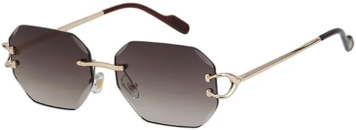 

Винтажные солнцезащитные очки, солнцезащитные очки без оправы, солнцезащитные очки с алмазной огранкой, персонализированные модные солнцезащитные очки Haklxyg, C2