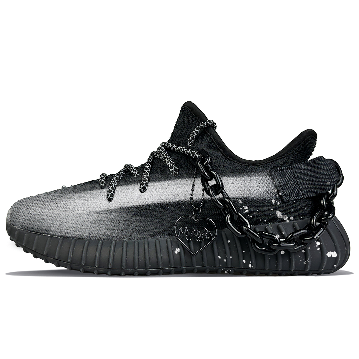 

Adidas Originals Изи Буст 350 V2 Износостойкие и легкие низкие кеды унисекс черно-белые, цвет Black White