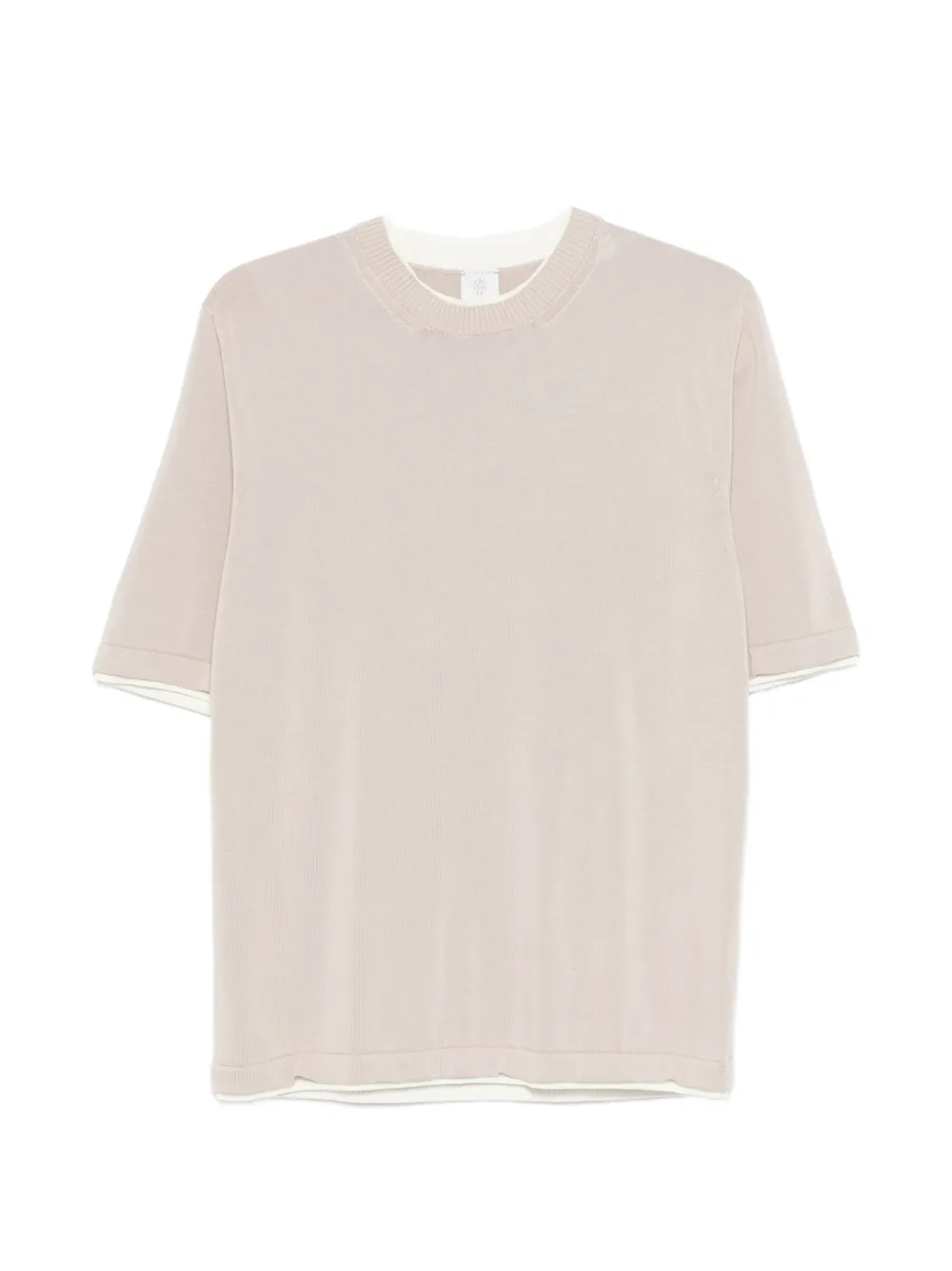 

Свитер с окантовкой на круглой горловине Eleventy, бежевый