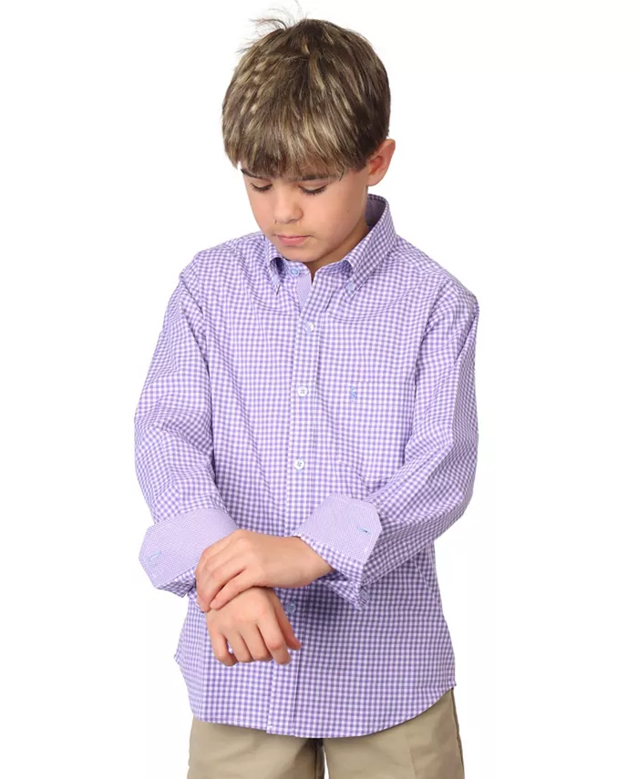 Рубашка с длинным рукавом Big Boys Signature Gingham Tailorbyrd, фиолетовый — фото 2
