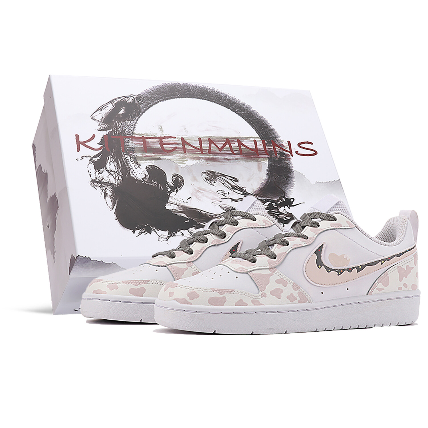 

Кроссовки Nike Court Borough Skateboard Shoes Women's Low-Top Pink/White, Белый, Кроссовки Nike Court Borough Skateboard Shoes Women's Low-Top Pink/White