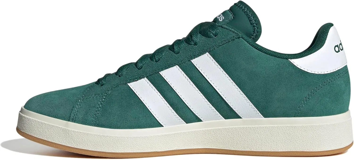 Кроссовки Adidas Unisex Grand Court Base 00s из замши и резины, модель JQ6018, Collegiate Green Cloud White Gum