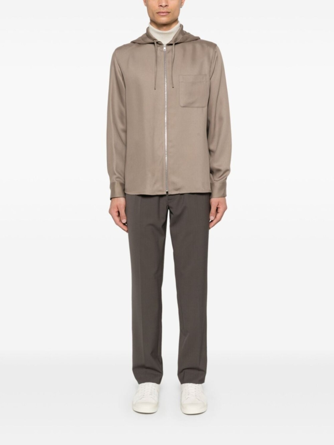 

SANDRO брюки со складками, коричневый