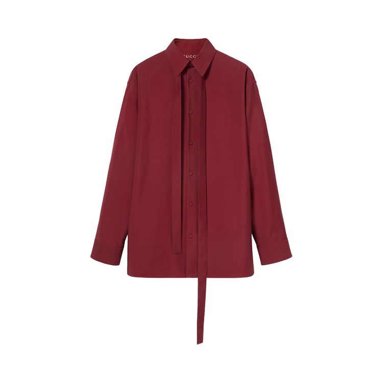 

Рубашка Gucci Oversized Shirt With Detachable Scarf Rosso Ancora, красный