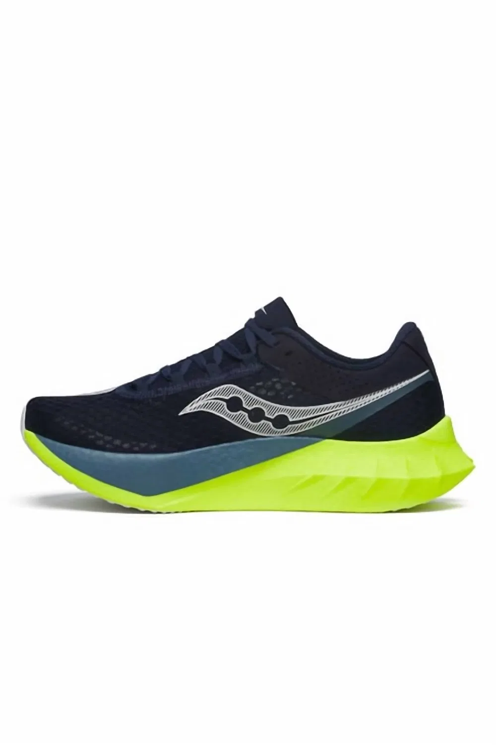 SAUCONY Мужские кроссовки Endorphin Pro 4, темно-синие с лимонным оттенком — фото 4