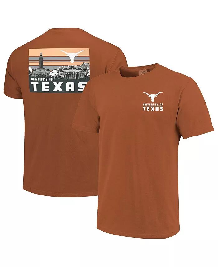 

Мужская футболка Texas Orange Texas Longhorns Striped Campus Skyline Image One