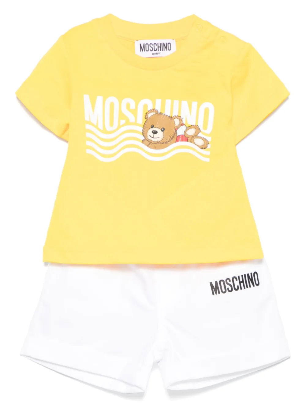

Комплект из топа и шортов с принтом Teddy Bear Moschino Kids, желтый
