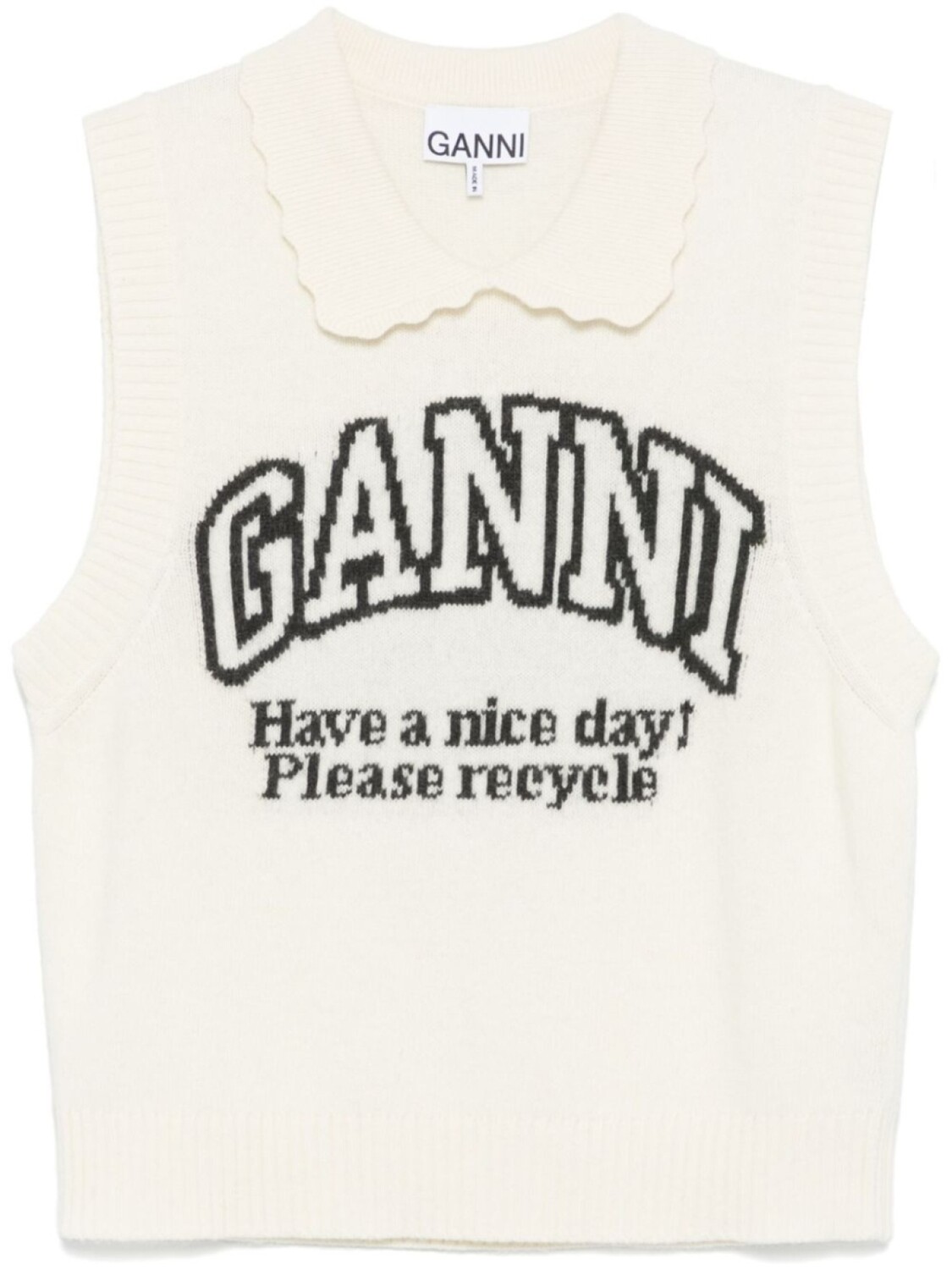 

Жилет с логотипом GANNI, белый