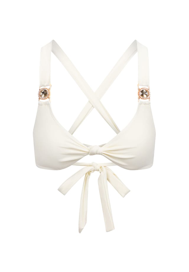 

Верх бикини Amour knot с модной шнуровкой на спине Moda Minx, цвет coconut