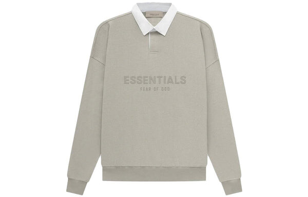 Рубашка поло ss23 waffle henley rugby seal logo polo 'grey' Fear Of God Essentials, серый — фото 2