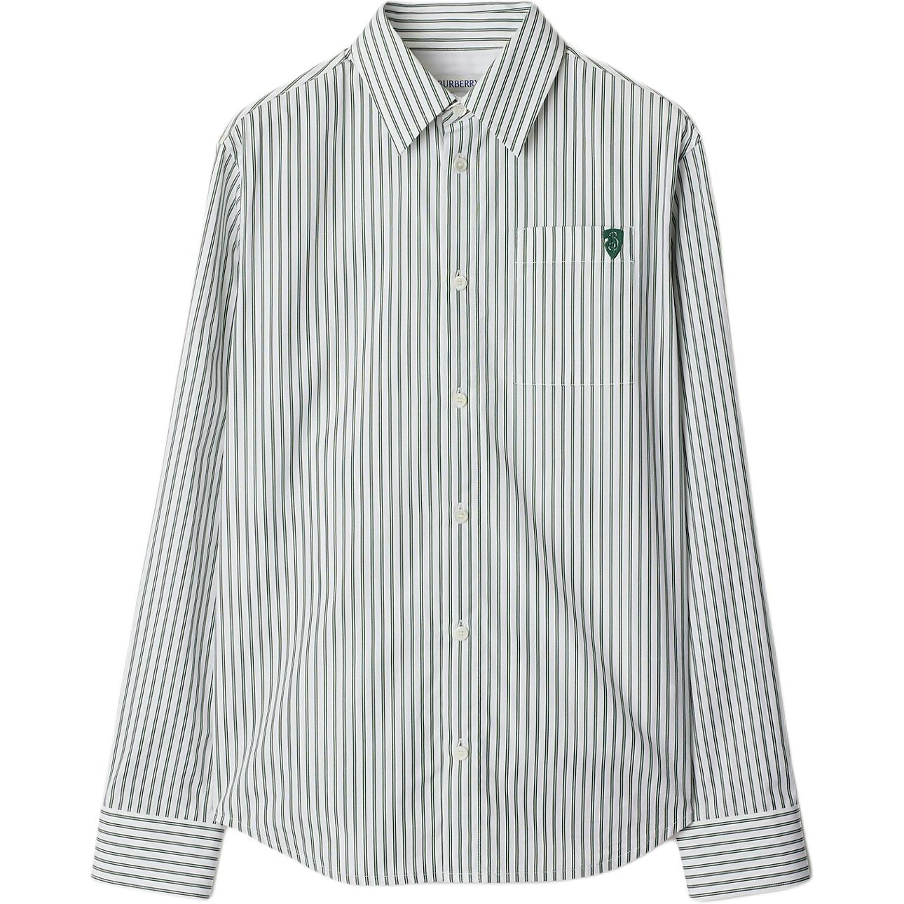 Рубашка Burberry, полосатая, зеленый
