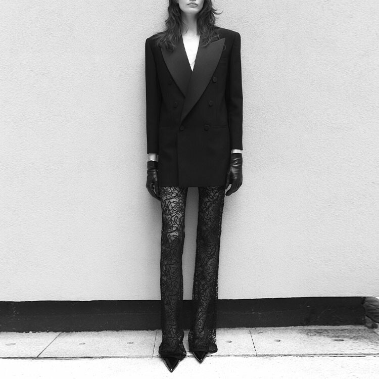 Пиджак женский Saint Laurent Business костюмный, черный — фото 3
