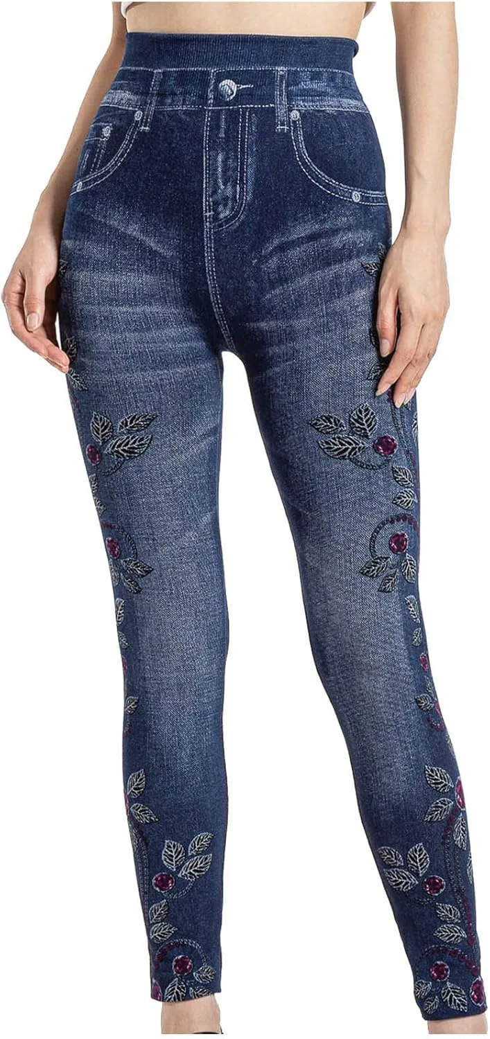 

Женские классические джинсы с принтом бабочки, завышенная талия, облегающий крой Borniu