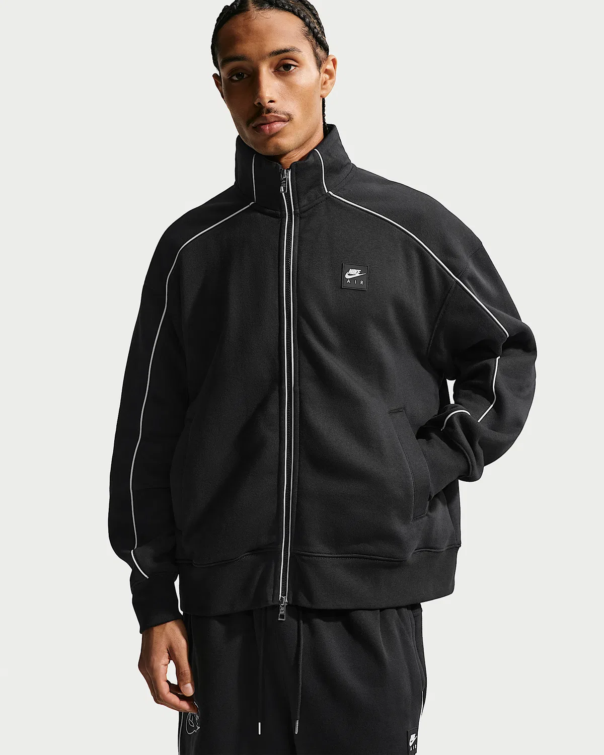 Мужская флисовая куртка Nike Air, Black/White/White