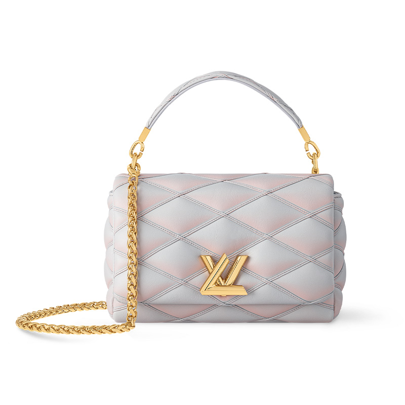

LOUIS VUITTON Сумка-помада из овчины, сумка через плечо, женская, среднего размера, серо-розового цвета