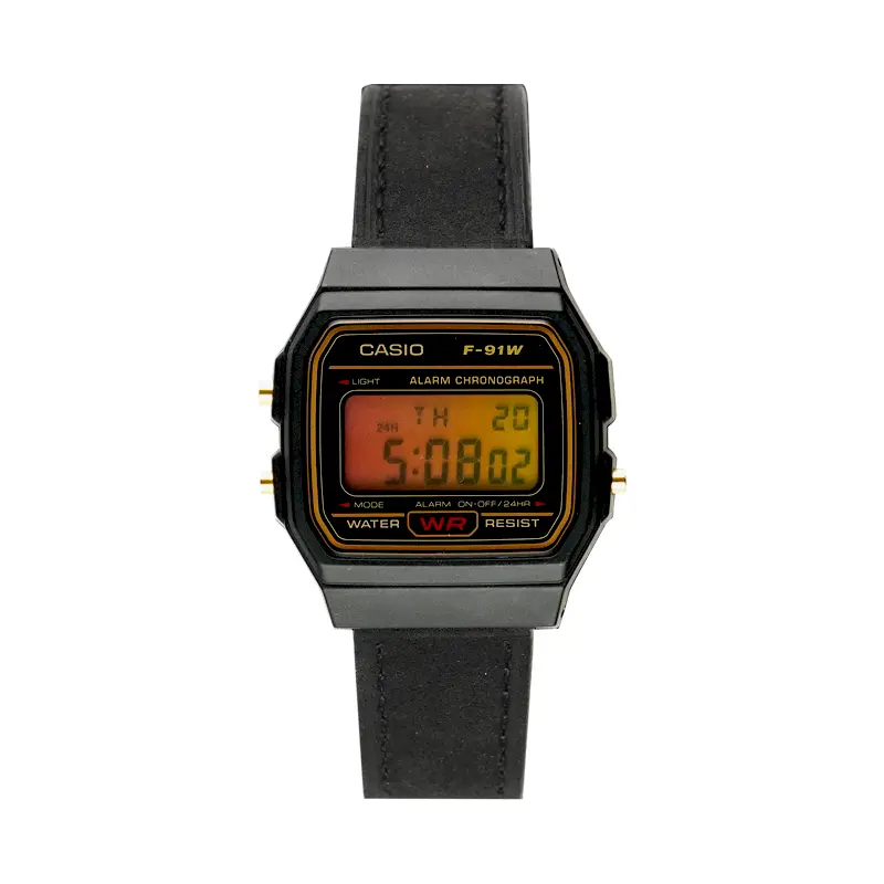 

CASIO Часы Retrofit Series Quartz Movement Leather Strap Watch Unisex Black Dial, Sunset Nightfall Black Dial (Orange Grove)