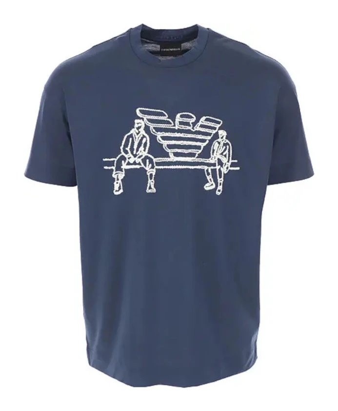 

Синяя футболка с коротким рукавом 3l1tfy1jsaz0948 Emporio Armani, синий