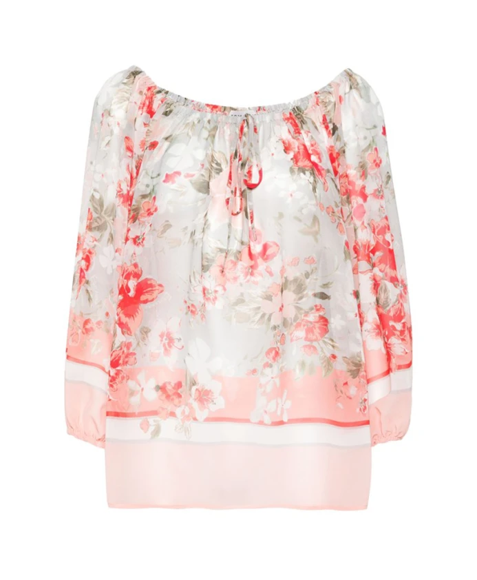 

Блузка из крепа с цветочным узором Ermanno Scervino, мультиколор