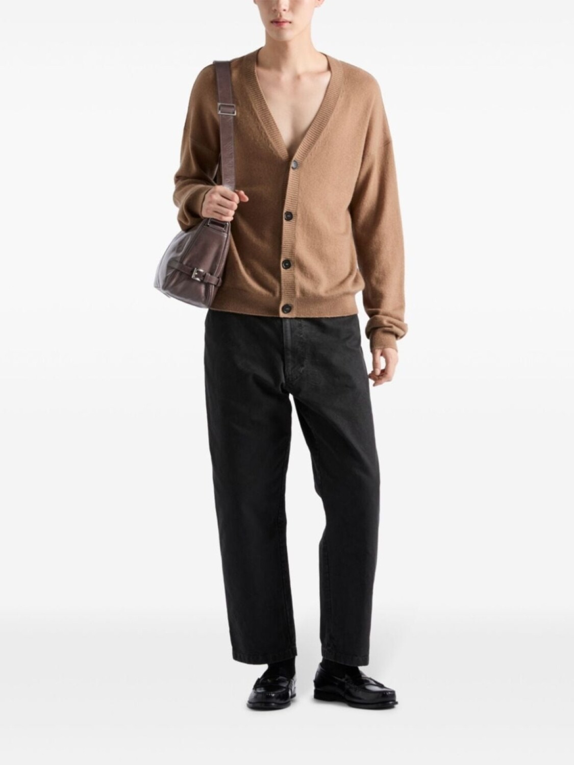 Брюки Prada чинос широкого кроя, черный