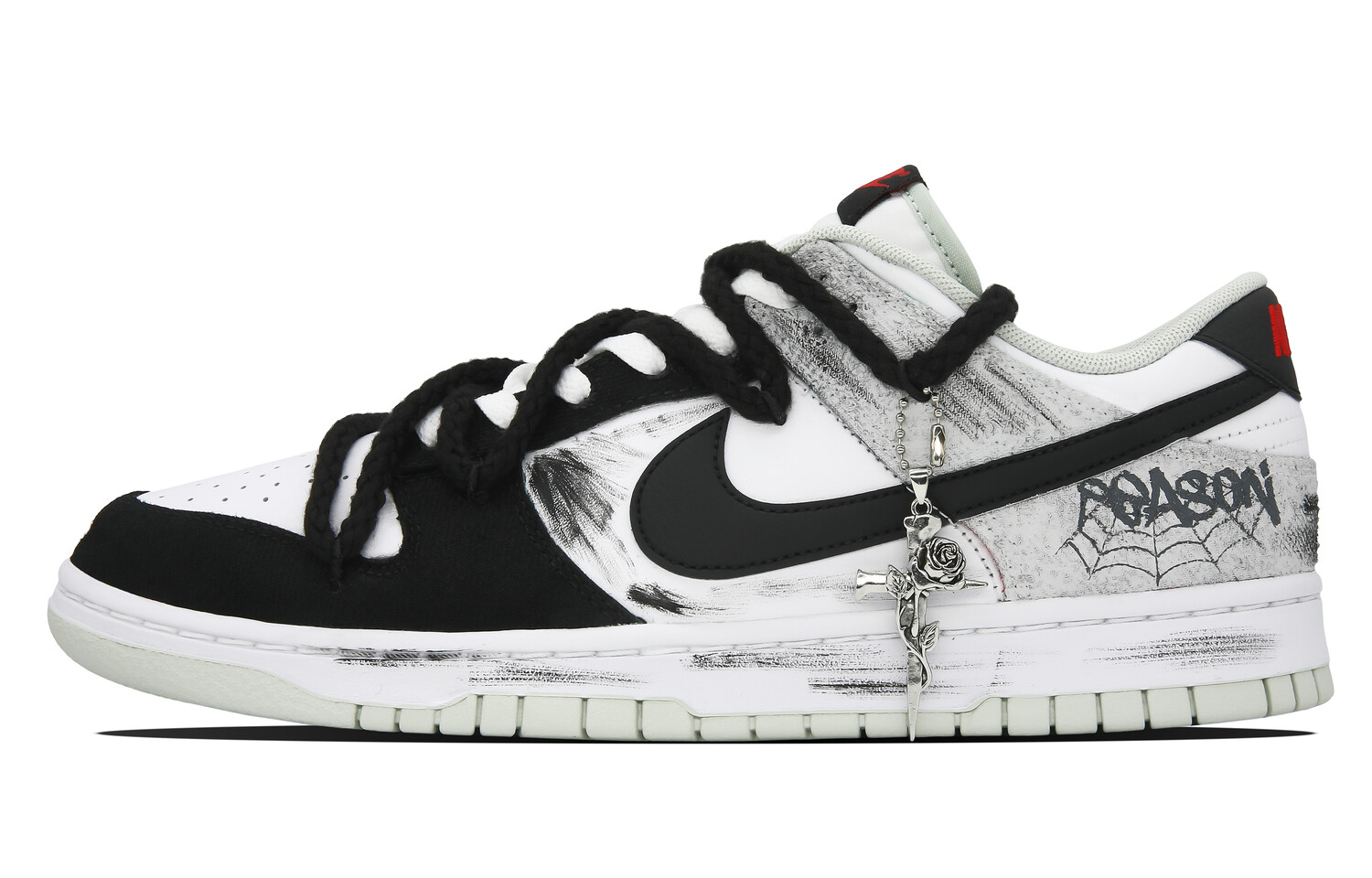 

Мужские кроссовки для скейтбординга Nike Dunk Low, черный, белый и серый