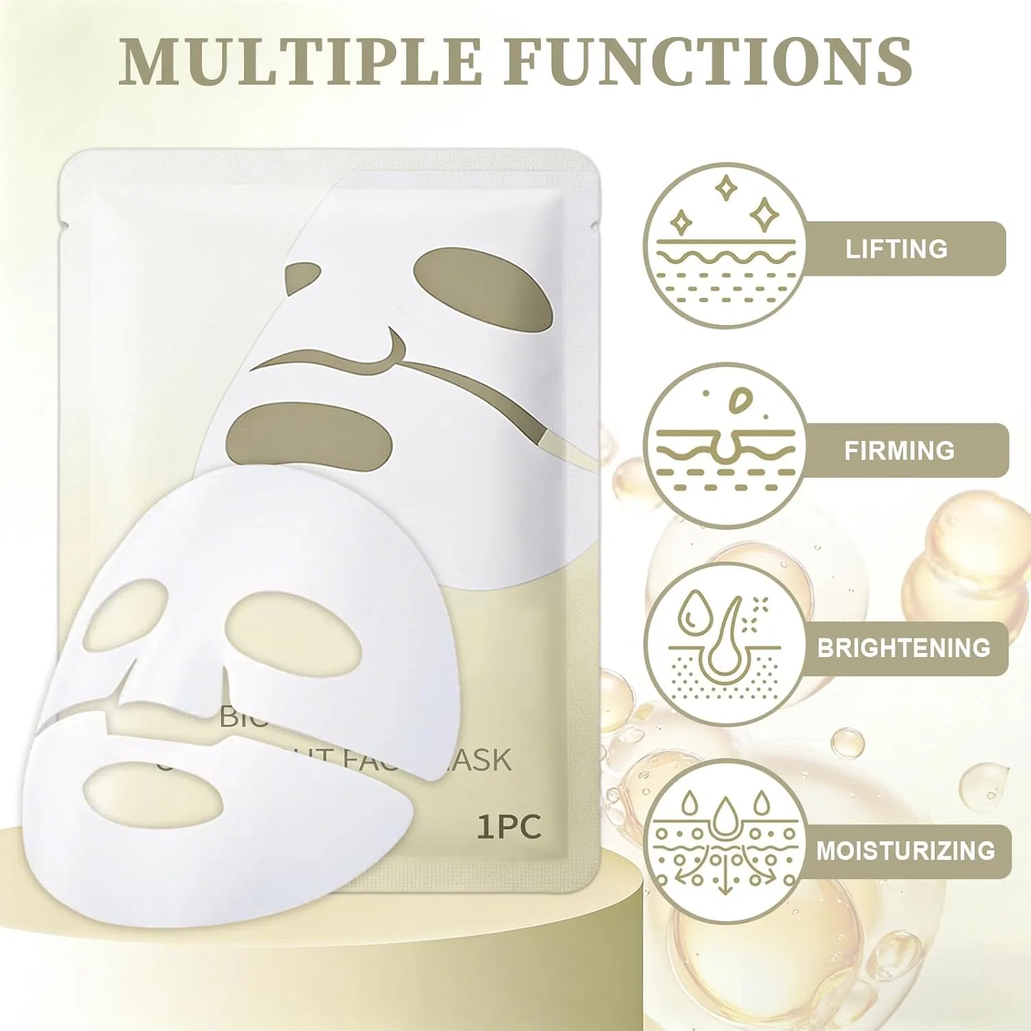 Набор гидрогелевых коллагеновых масок Luuma Collagen Mask Original (15 шт.) Ourdort, White-15 — фото 3
