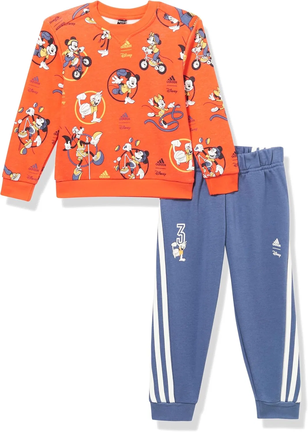 Детский спортивный костюм Adidas с изображением Микки Мауса от Disney, Bright Red/Multicolor