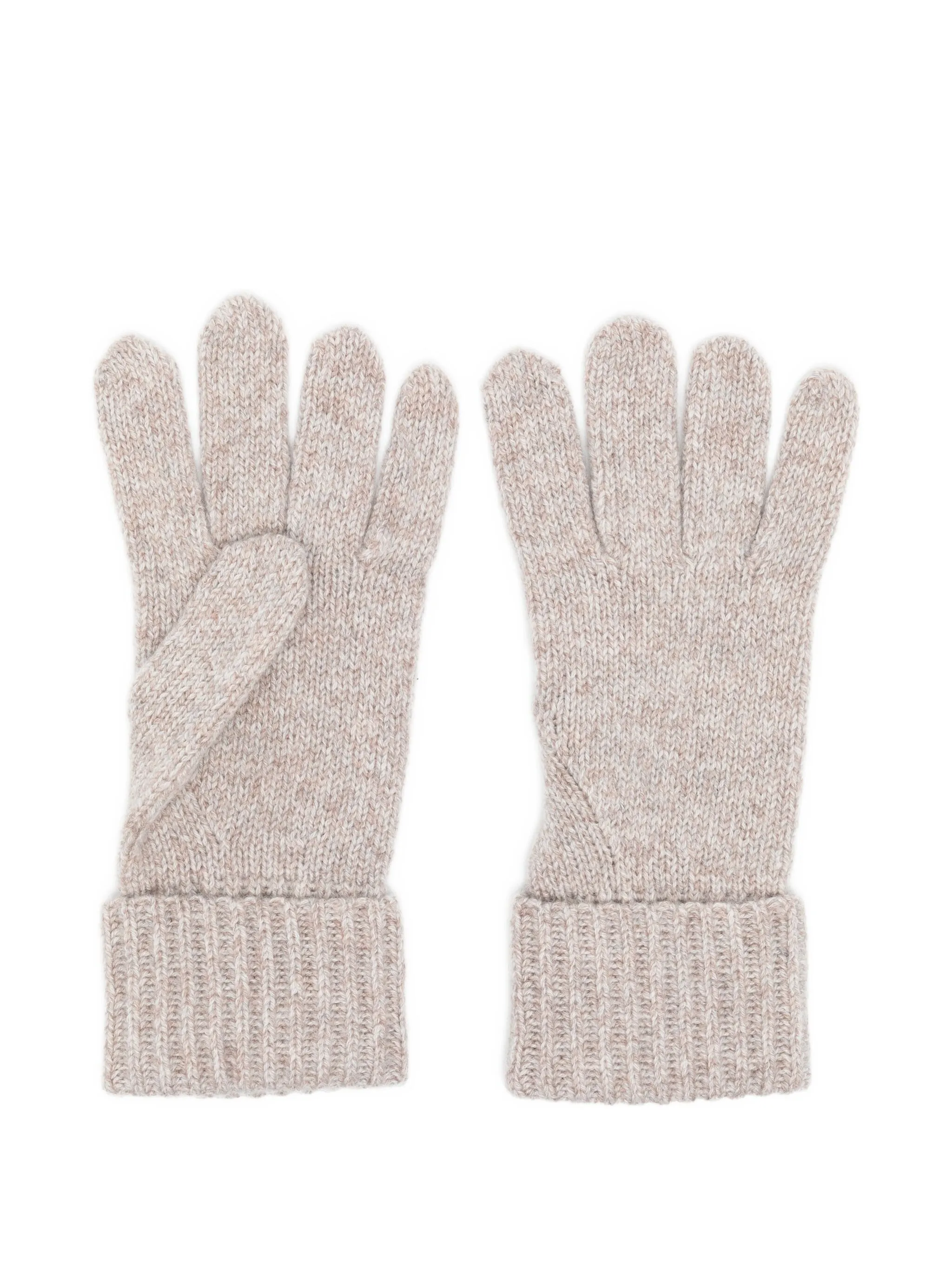 

Кашемировые перчатки в рубчик N.Peal, бежевый