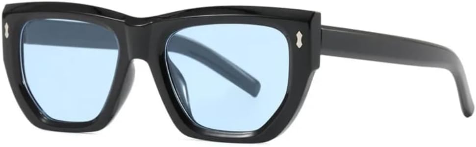 

Винтажные заклепки украшают большие квадратные женские солнцезащитные очки, роскошные мужские очки для активного отдыха и путешествий, защита от УФ-излучения UV400 TVTBBVV, Black Blue