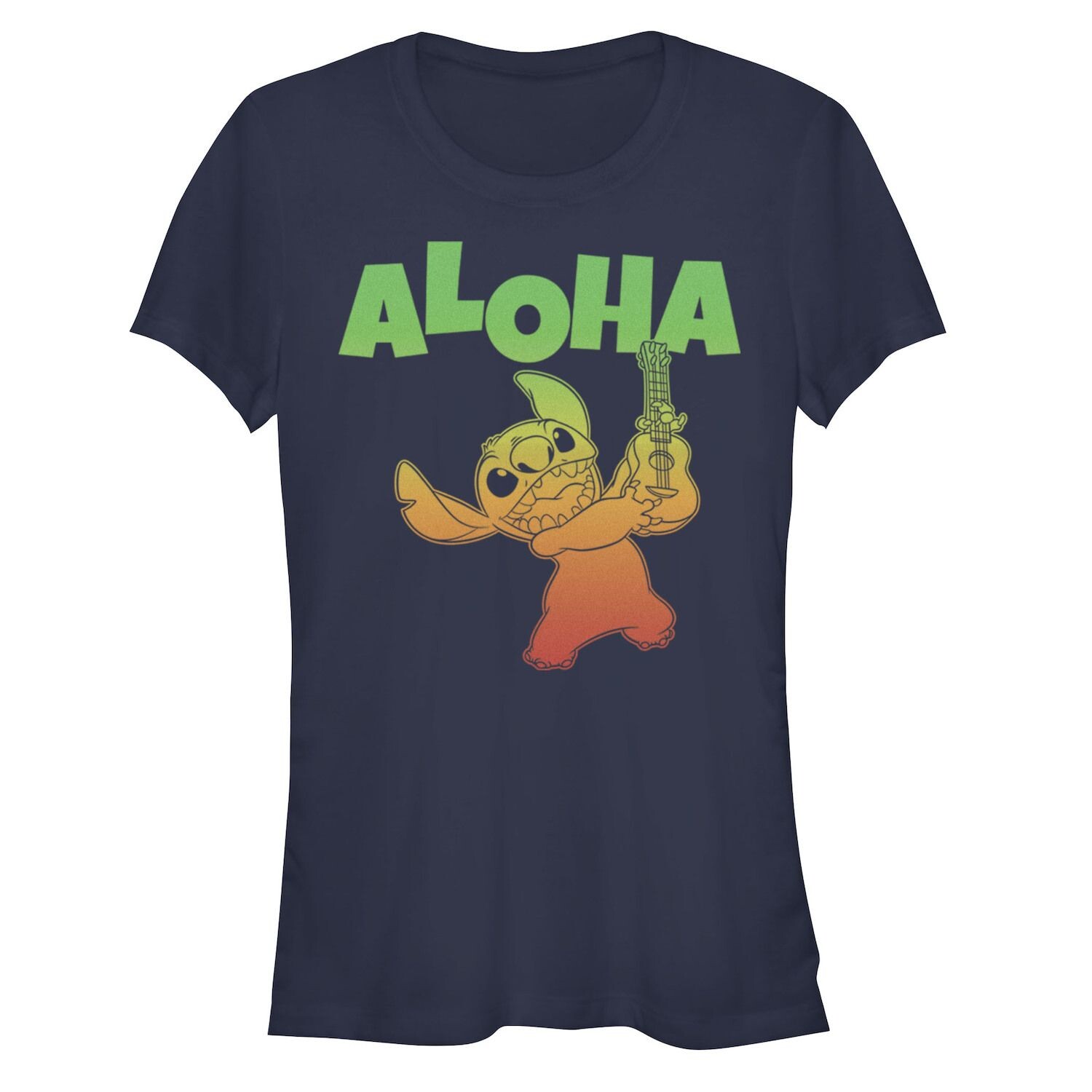 

Детская футболка Disney Lilo & Stitch Aloha с градиентным портретным рисунком и укулеле Licensed Character