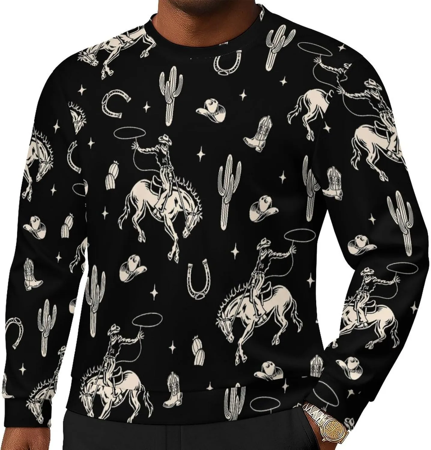 

Толстовка Western American Cowboy Boho Cactus мужская осенняя FVDAVGS