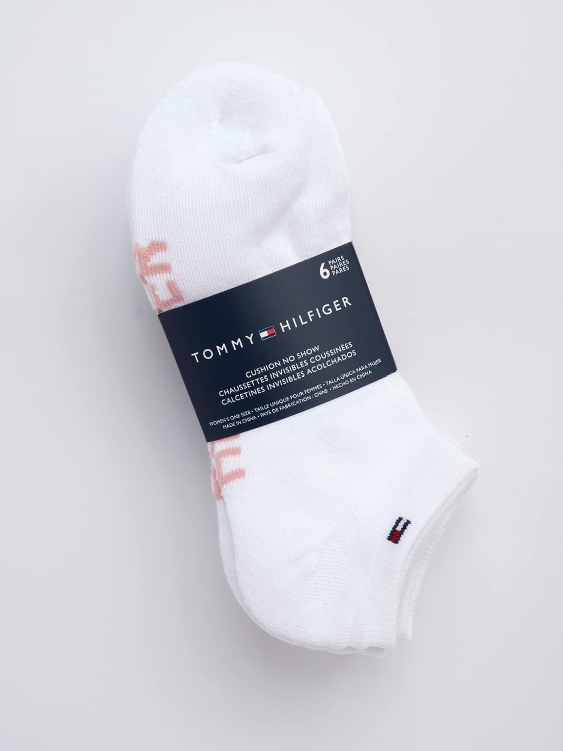 Женские спортивные носки Tommy Hilfiger No Show - 6 пар коротких мягких носков с амортизацией для женщин (размер 4-10), White Logo — фото 3