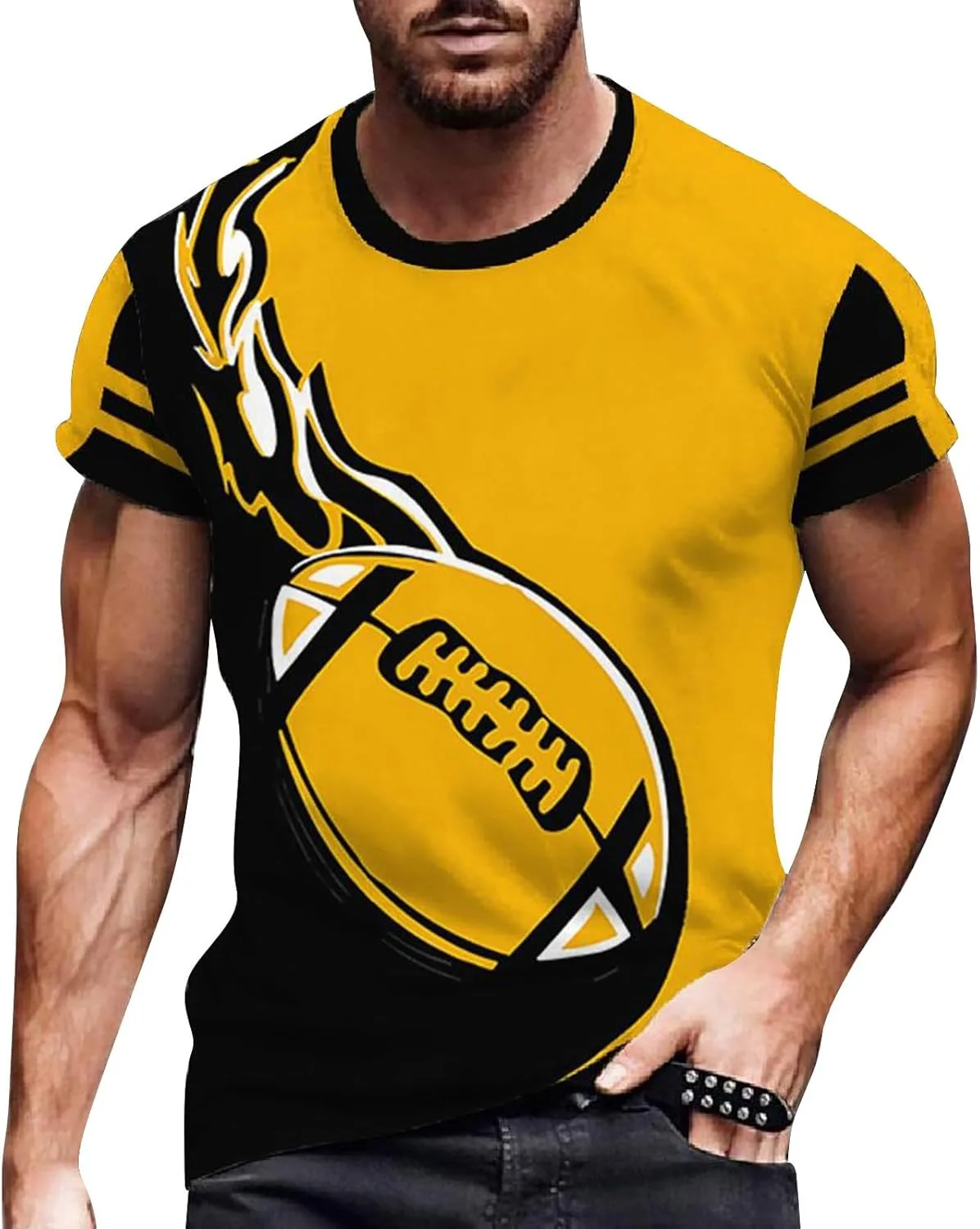 

Мужская летняя футболка Comfy Loose Breathable Crewneck Plus Size