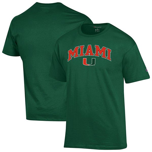 

Мужская зеленая футболка Miami Hurricanes с арочным логотипом Champion