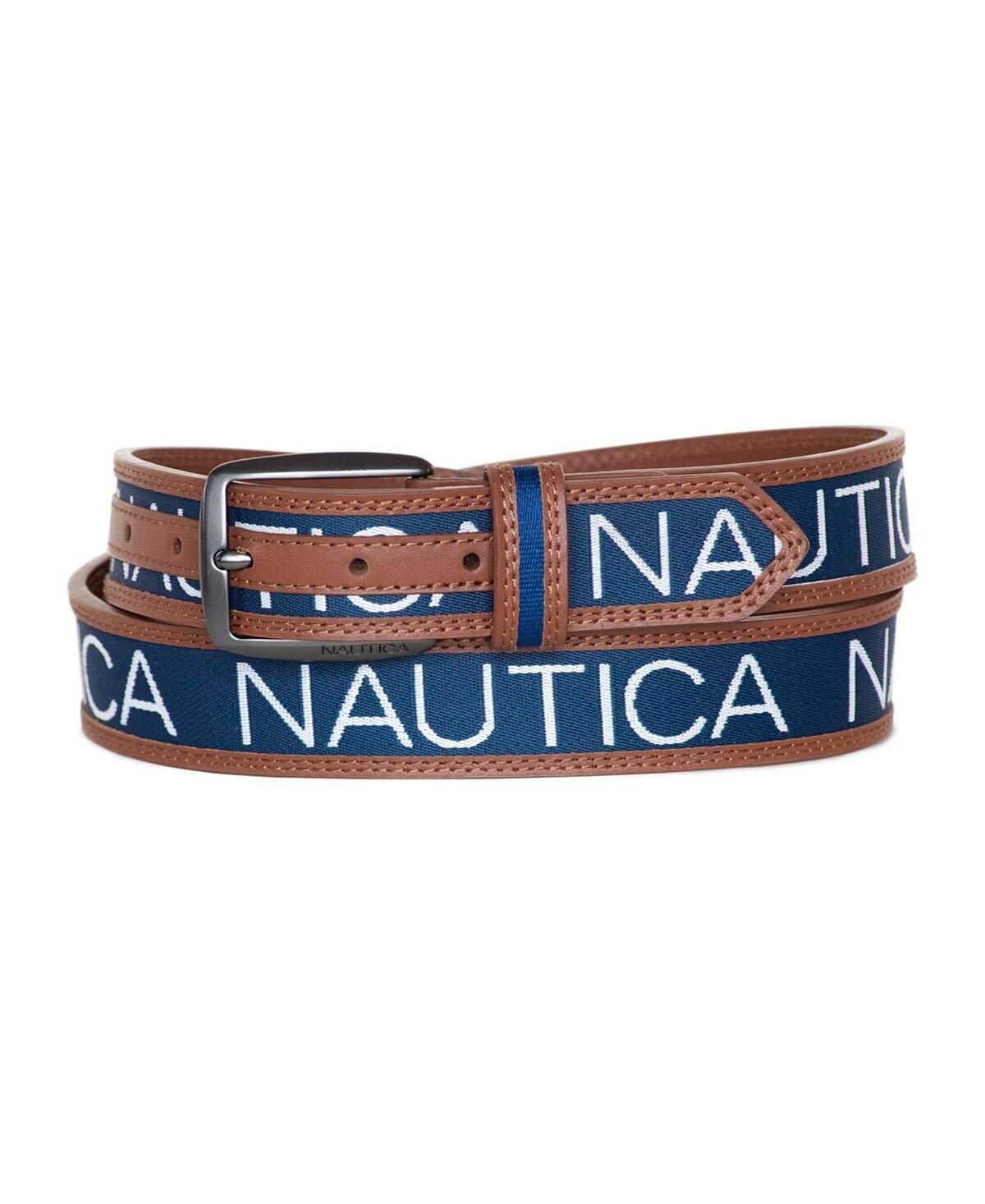 

Мужская лента с логотипом и ремень с кожаной отделкой Nautica