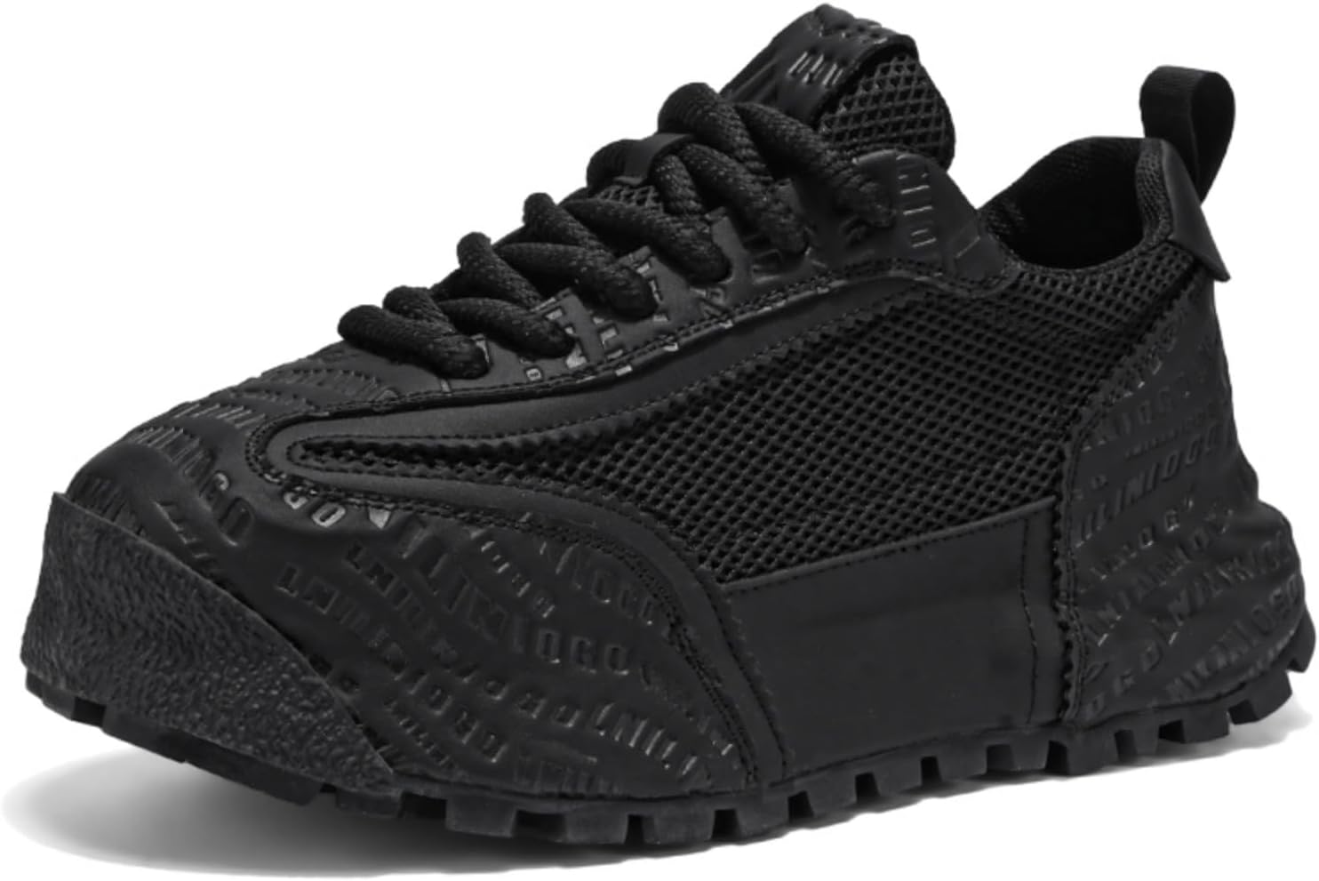 

Стильные и крутые большие мужские кроссовки для дорожного бега, легкие, с амортизацией для ходьбы, мужская обувь для повседневного ношения и спорта Kpdwfms, черный