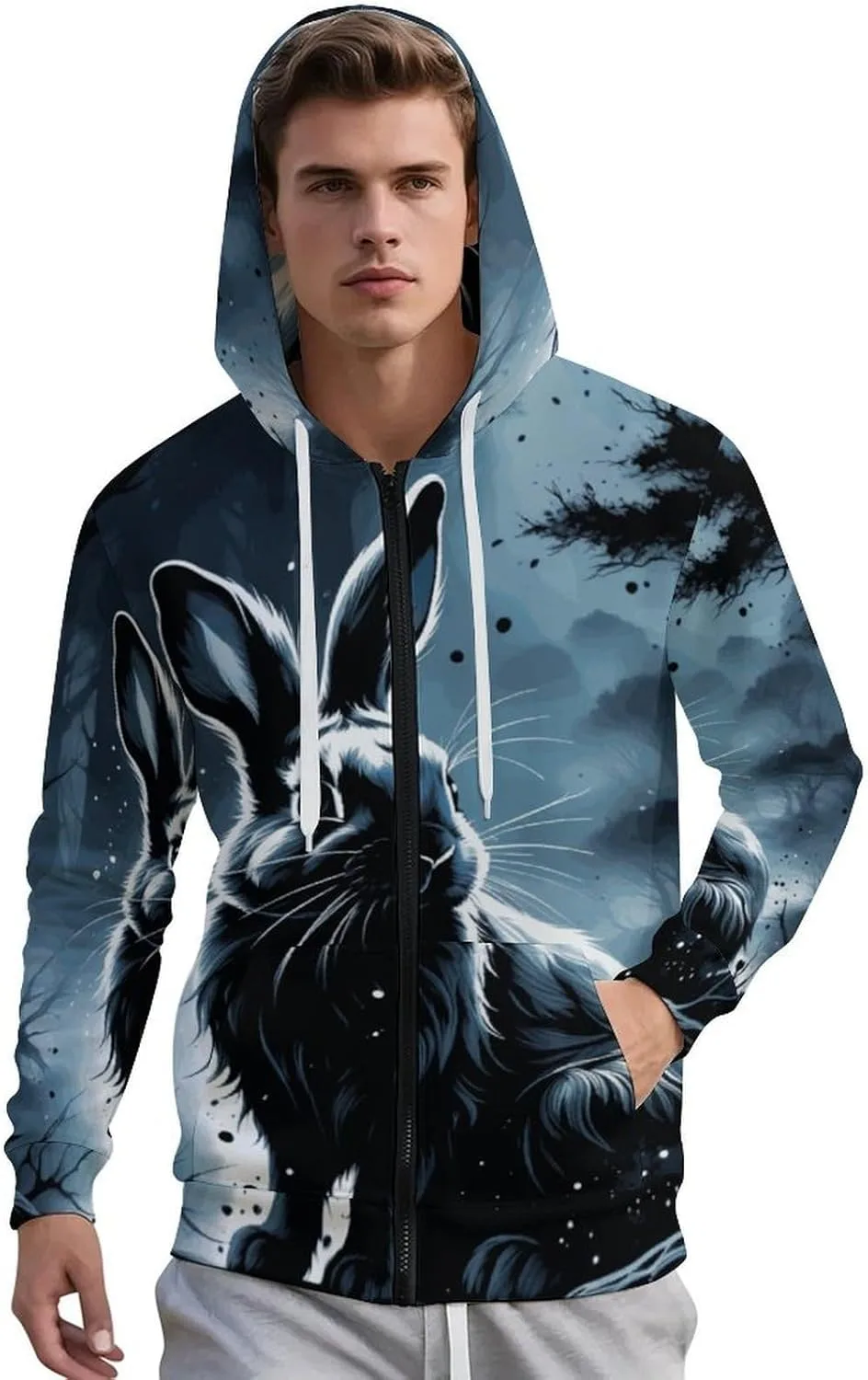 

Мужская толстовка Zakqeik с молнией и принтом Tigers