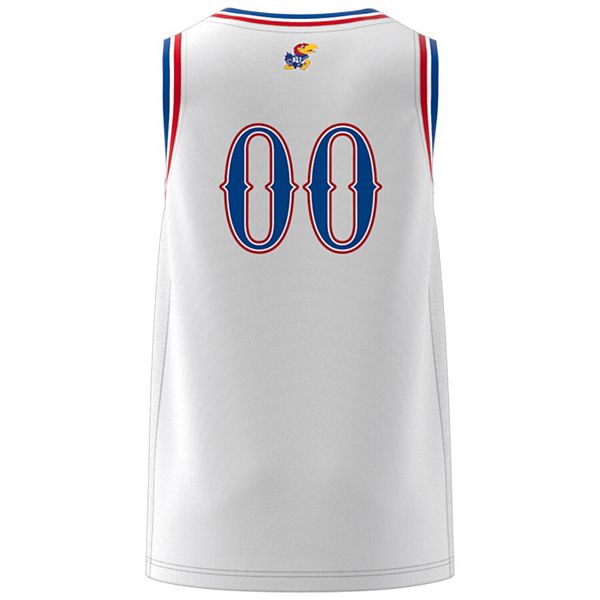 Мужская футболка Kansas Jayhawks #00 белая Adidas — фото 4