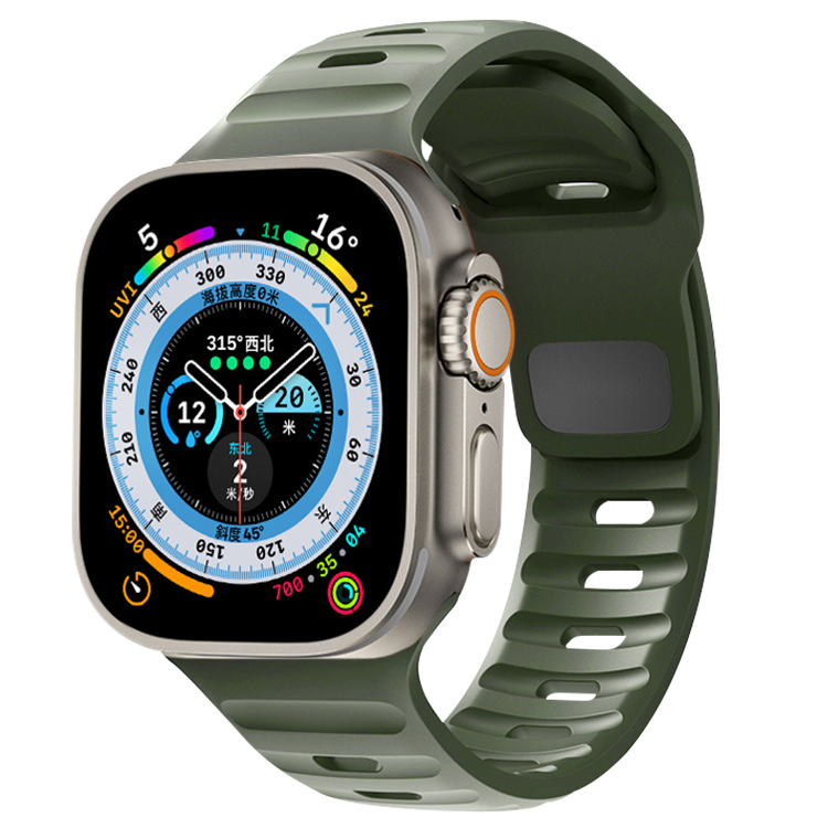 

Vobafe Часы Strap Apple Compatibility Silicone Material, Square buckle silicone - gray-green