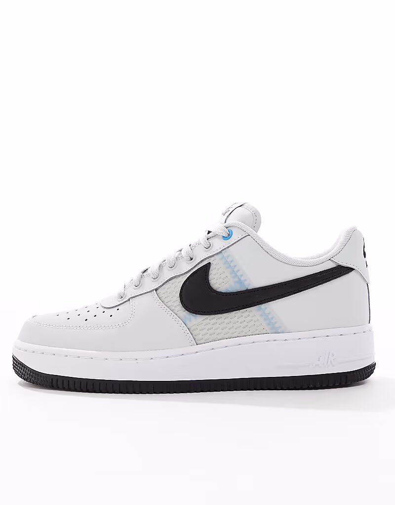 Кроссовки унисекс Nike Air Force 1'07 LV8 серого и черного цветов — фото 2