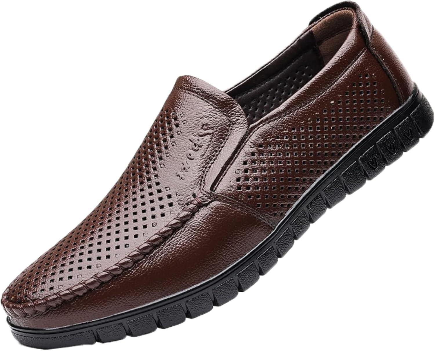 

Мужские летние повседневные тапочки OXCOWNIU, с вырезами, лоферы, формальная обувь, мужские плоские туфли на улице, коричневый